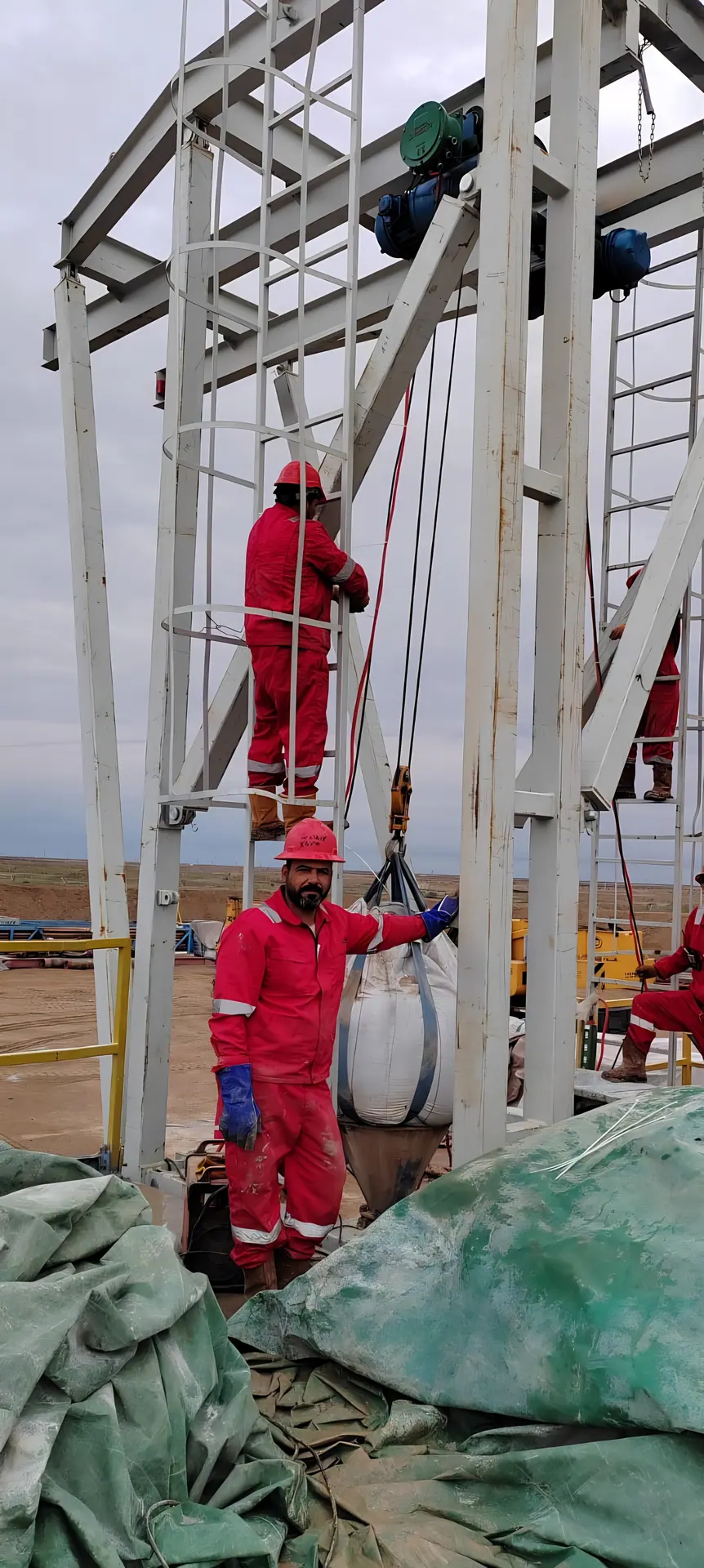 Worker on a drilling rig structure